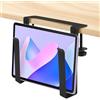 ZXShow Supporto Verticale Regolabile per Laptop da Scrivania Porta PC in Alluminio da Sotto Scrivania con Fissaggio a Morsetto Salvaspazio per Documenti Tablet Installazione Senza Fori per Casa e Ufficio