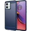 Generico compatibile con Motorola Moto G84 (XT2347-2 e XT2347-1) 5G Copertura tasti COVER custodia CASE GEL silicone TPU protezione flessibile matte MORBIDA carbon fiber antiurto soft flessibile (Blu)