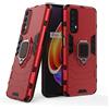 MaiJin LuluMain Compatibile con Oppo Realme 7 Cover, Custodia Armor Anello Cavalletto (Funziona con Il Supporto Magnetico per Auto) Case Paraurti (Rosso)