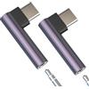 Aksenli Adattatore USB C a 3.5mm Jack Cuffie(2pack)per iPhone16 15 Pro Max Tipo C Cavo Aux Auricolari Microfono Audio Adapter per Apple Compatibile per Samsung S25 S24 S23 Type C Accessori per iPad Connettore