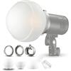 Godox ML-CD15 Soft Dome Diffuser Kit con 3 Adattatori, compatibile con Godox V100, V1 Pro, AD200Pro II, AD100Pro, AD300Pro, AD400Pro, V860III, ML30, ML30Bi, ML100Bi, ML100R, ML60Bi, ML60IIBi e altro