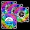 WINSINN Ventola a LED a colori da 40 mm, 12 V, senza spazzole, 4010, 40 x 10 mm, ad alta velocità, confezione da 4 pezzi