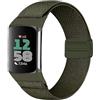 Koelaa Cinturino Magnetico in Nylon per Fitbit Charge 6/Charge 5 Uomo Donn, Bracciale Elastico Nylon Braccialetti Cinturino, Regolabile Sport - Verde