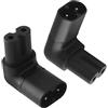 baolongking Connettore IEC 320, da C7 a C8, 90 gradi, verso l'alto, verso il basso, angolo retto di estensione, colore nero, 1 pezzo