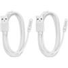 EMSea 2 cavi di ricarica USB per smartwatch a 4 pin, compatibile con smartwatch KW88 KW18 GT88 G3, 1 m, bianco
