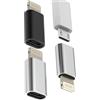 HOYULLI Adattatore Micro USB Femmina a Lightning Maschio (Set di 3) per Apple IPhone 14 13 12 11 Pro Max Cavo Presa Caricabatterie Connettore per IPad Jack Splitter Tablet Auto Android Accessori Adapter