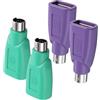 Medrialife Adattatore PS/2 a USB maschio a femmina, PS2 a USB A Convertitore per mouse e tastiera, PS2 femmina a USB A, adattatore per tastiera e mouse, 4 pezzi