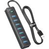iDsonix Hub USB 3.0, 7 porte 100 cm, adattatore multiplo per Macbook Pro/Air, Surface Pro, Flash Drives, HDD, PS4, PC