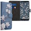 kwmobile Custodia Compatibile con Samsung Galaxy A7 (2018) Cover - Portafoglio Pelle Sintetica con Chiusura Magnetica - Porta Carte Magnolie