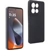 REY Cover in Gel TPU Nera per Motorola Moto G86 - G86 Power, Ultra Sottile 0,33 mm, Morbido Flessibile, Custodia Silicone
