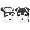 YIGEYI Airpods - Custodia in silicone compatibile con gli Airpods 1 e 2 custodia per cartoni animati 3D, simpatica e divertente [serie di animali da compagnia] (cane nero Schnauzer)