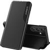 SIYOPINPFY Cover per Samsung Galaxy S25 FE, Custodia con Smart Clear View Windows Portafoglio Case Custodia Flip Pelle PU Kickstand Case Antiurto Protettiva Cover per Samsung S25 FE Nero QHC