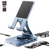NEWQ Docking station USB C girevole a 360° per iPad, iPad Pro, tablet, Samsung, Steam Deck, ROG Ally, Legion Go, Msi Claw, ecc., 11 in 1 con lettore SD TF 4.0, HDMI 4K@60Hz, RJ45, Audio, USB A, USB C