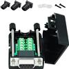 DTech DB9 Breakout Connector RS232 Serial Adapter Scheda modulo senza saldatura, con morsettiere a vite, custodia, bulloni lunghi e tubi di coda (DB9 femmina + bulloni lunghi)