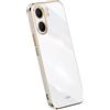 RankOne La Custodia del Telefono è Adatta per OPPO A5X (6.67 Inches), Case per Cellulare in Silicone con Telaio Galvanico - Bianco