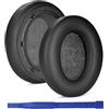 Umvowuxa Q45 - Cuscinetti di ricambio compatibili con cuffie Anker Soundcore Space Q45, realizzati in pelle proteica, facili da pulire (Pl nero)