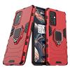 MaiJin Compatibile con OnePlus 9 5G Cover, Custodia Armor Anello Cavalletto (Funziona con il Supporto Magnetico per Auto) Case Paraurti (Rosso)
