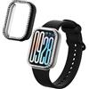 kwmobile Set da 2 Protezione Bordo Orologio Compatibile con Xiaomi Smart Band 9 Pro Smartwatch - Rivestimento Glitterato trasparente/nero