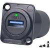 QIANRENON USB 3.0 Connettore passante per montaggio a pannello USB 3.0 prese da incasso a pannello,5 Gbps,Montaggio a pannello tipo D e XLR,per il trasferimento dei dati e l'addebito