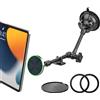 woleyi Supporto Magnetico Tablet Auto [Braccio Metallico Regolabile] Cruscotto Parabrezza Supporto Tablet Auto Ventosa Grande per iPad, Galaxy Tab, Kindle, Fire, iPhone, 4-11 Telefonos Tablets