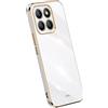 RankOne La Custodia del Telefono è Adatta per HONOR X8b (6.7 Inches), Case per Cellulare in Silicone con Telaio Galvanico - Bianco