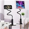 XiXiYang Supporto flessibile da comodino: ultra stabile per telefoni e iPad (18 cm), supporto per telefono con braccio lungo, supporto per telefono da scrivania, compatibile con la maggior parte dei