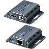 KUYIA HDMI Extender 60m/196Ft - RJ45 to HDMI Extender With POC, 1080p EDID Support for Cat5e/6/7/8 OFC Ethernet Transmitter Receiver and 5V Power Adapter