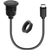 QIANRENON 10 Gbps USB C 3.1, attacco filettato, cavo corto PD 60 W, tipo C 3.1, maschio a femmina, adattatore di montaggio 4 K a 60 Hz, video 20 V3 A, ricarica rapida, per cruscotto, 30 cm