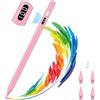 MoKo Penna Stylus per iPad 2018-2026, Pencil USB-C a Ricarica Rapida con Display LED Batteria e Sensibilità all'Inclinazione, per iPad A16/11/10/9/8/7/6, Air M3/M2, Pro, Mini, Rosa