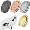 UZEYAX 4 Pezzi Anello per Cellulare Dito 3mm Ultra Sottile, Anello Cellulare con Anello in Metallo, Anello Supporto Ring Cellulare, Ring Stand Holder per tutti i Smartphone