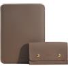Yesmornsis Custodia imbottita in pelle PU per laptop da 13 pollici, compatibile con MacBook Air 13 A3113 M3, MacBook Pro 13 M2 A2686 2024 con custodia per caricabatterie, colore caffè