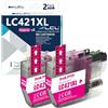 LCL LC421 LC421XL Magenta Alta capacità Cartuccia d'inchiostro Compatibile per Brother LC-421XL LC421XL LC421XLM LC421M con DCP-J1050DW DCP-J1140DW MFC-J1010DW(2-Pack)