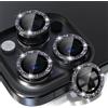 AFENGBOX 2 Pezzi Protezione Fotocamera per iPhone 16 Pro/iPhone 16 Pro Max,Anti-Graffio Vetro Temperato Pellicola Fotocamera,Copri Lente Fotocamera Cover Armor Accessori,Glitter Nero