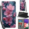PHINIENLAND Cover per Samsung Galaxy A22 5G Case PU Pelle Custodia [Kickstand] [Chiusura magnetica] [Slot per Schede], Portafoglio Flip Custodia per Samsung A22 5G,Fiori