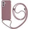 Keteen Cover per Samsung Galaxy A14 5G con Collana Custodia con Cordino TPU Corda Silicone Case Bumper Regolabile Staccabile Shock Absorption Antiscivolo Protettiva Custodia Galaxy A14 5G, Rosa