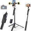 yAyusi 180cm Treppiede Smartphone Selfie Stick Estensibile con Luce, Trepiedi per iPhone con Telecomando, 360° Trepiedi per Telefono con Morsetto per Telefono per Video/Streaming Live/Vlog