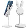 nediea Simpatico supporto per cellulare a forma di coniglio, regolabile, supporto per cellulare, angolo regolabile, compatibile con smartphone e altri dispositivi da 4-10 pollici (bianco)