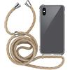 MyGadget Cover per iPhone X | Xs - Custodia con Corda - Case con Cordino Trasparente Antiurto con Laccio | Tracolla - Practical Stylish - Arcobaleno
