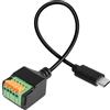 QIANRENON Connettore USB-C Quick Connect 2.0 maschio, spina tipo C, scheda breakout terminale a molla, 480 Mbps 5V2A, per riparazione/fai da te, 30 cm