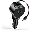 eppfun Carica Cellulare per Auto, 75W Caricatore Auto USB C, Accendisigari Auto 12V, PD & QC 3.0 Fast Charging Compatibile con iPhone16/15/iPad/Tablet/Galaxy serie