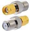 Vecys 2 Pezzi Adattatore Coassiale RF F Femmina a RP SMA Maschio 50 Ohm Adattatore Antenna Placcato oro F a RP SMA in Ottone per Antenna Radio TV