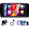 Rimoody 2G+64G Wireless Carplay Android Autoradio per Mercedes Benz R Class W251 R280 R300 R320 R350 R63 2005-2017 9 Pollici Autoradio con Android Auto Navi GPS WIFI Bluetooth FM/RDS/SWC Telecamera Posteriore