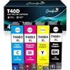 Goadper T40D Cartuccia d'inchiostro Compatible per Epson T40D Cartucce d'inchiostro T40D1 T40D2 T40D3 T40D4 per Epson SureColor SC-T2100/SC-T5100/SC-T5100N/SC-T5100M/SC-T3100/SC-T3100N/SC-T3100M
