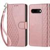 KENHONER Compatibile Cover con Google Pixel 9A,Premium Pelle PU Portafoglio Flip Libro Custodia Cover per Google Pixel 9A [Protezione Completa] (Oro rosa)