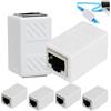 FunWorth 6 Pezzi Accoppiatore RJ45 10Gbps, Connettori RJ45 in Linea Schermato per Prolunga, Connettore Ethernet Femmina a Femmina per Cavi di Rete Cat5, Cat5e, Cat6 - (Bianco-6 pezzi)