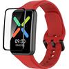 GIOPUEY Cinturini per Oppo Watch Free, [2 in 1] TPU Silicone Cinturino + Pellicola Protettiva, [Resistente all'Usura] [Traspirante] per Oppo Watch Free - Rosso