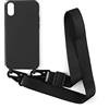 2NDSPRlNG Cover con Collana Compatibile con iPhone XR,Case con Laccio per Il Collo Custodia con Cordino Soft silicone Case,Nero