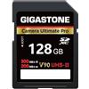 Gigastone 【Recupero dati 0 per 5 anni】GIGASTONE UHS-II V90 128 GB SD Card Camera Ultimate Pro, fino a 300/200 MB/s, U3 SDXC 4K Ultra HD UHD Video per DSLR Canon/Nikon/Sony/Pentax, con 1 mini custodia