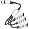 SopwMap Adattatore USB C con 3 porte C e cavo splitter, hub di ricarica portatile per trasferimento dati, compatibile con computer portatili, smartphone