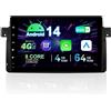 NUOTIAN Autoradio Android 14 da 9'' per BMW E46 M3 / Rover 75 / MG ZT | Radio da cruscotto 1 DIN con CarPlay wireless e Android Auto | Internet 4G LTE | 4 GB di RAM 64 GB | Navigazione GPS | HD IPS